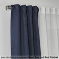 thumbnail image 3 of 3S Brother's 4 Panels Mix and Match Curtains 2 solid Decorative Linen Look curtains and 2 Sheer Linen look Curtains Hanging Back Tap & Rod Pocket Office, Luxury Home Deco Each 28"x95" Navy Blue-Ecru, 3 of 6