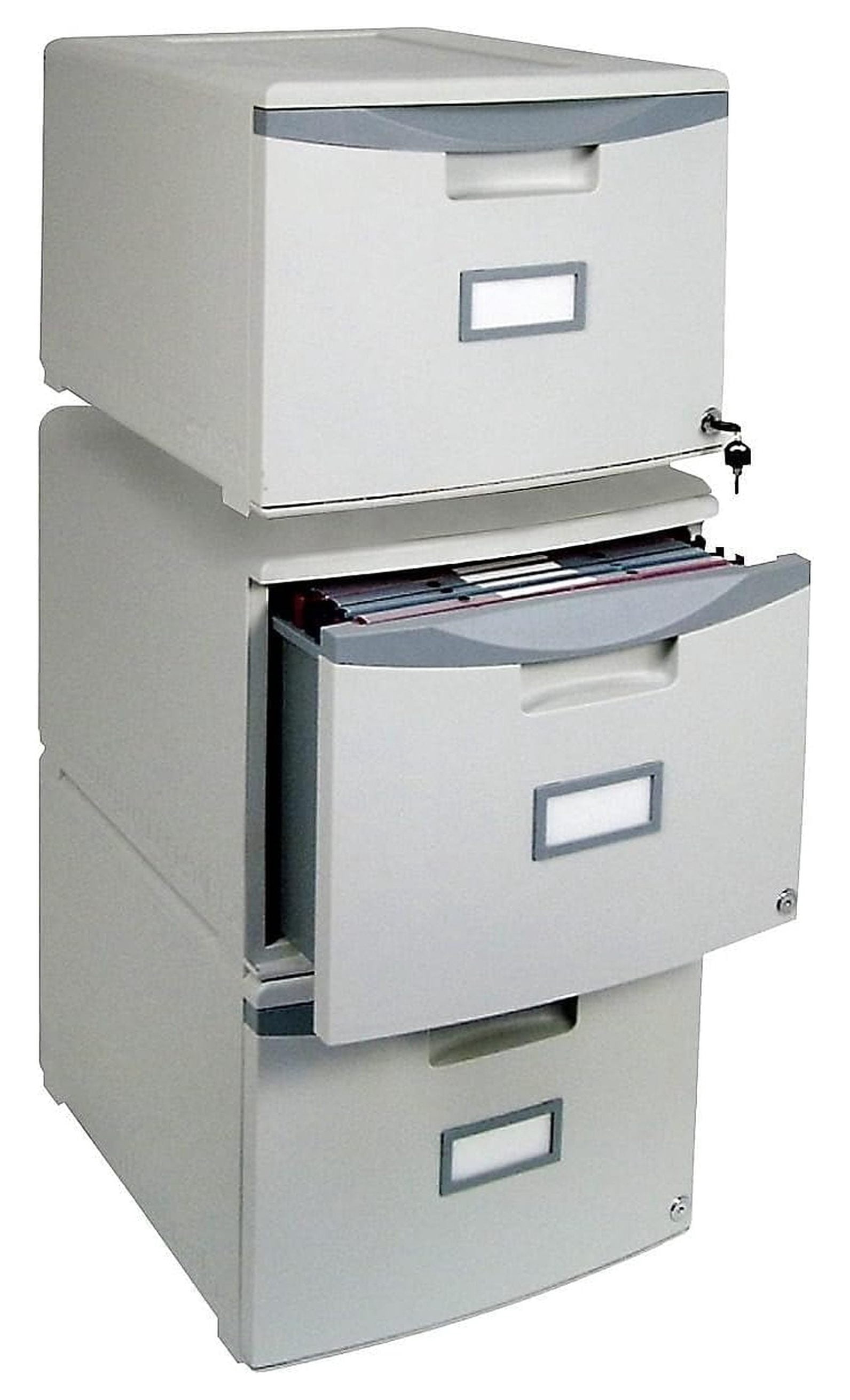 Plastic One-Drawer File Cabinet – Locking Document Organizer for Home and Office, Gray, 1-Pack (61251B01C) 1-Drawer, No Casters Grey/Dark Grey