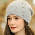 thumbnail image 3 of Sonducket Gorro de invierno para mujer, gorro de Color sólido para clima frío, gorro térmico transpirable, mezcla de ropa informal para la cabeza, Accesorios de disfraces Púrpura claro Sonducket AP013158-05, 3 of 6