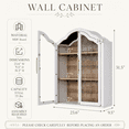thumbnail image 3 of 31.5×23.6" Arched Bathroom Wall Cabinet with Glass Doors, Wall Mounted Display Cabinet with Adjustable Shelves, Hanging Storage Cabinet for Kitchen, Living Room, 3 of 9