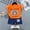 Orange, variant on Toddler Girls 2PC Outfit Set, Short Sleeve T-Shirt & Shorts Cotton Cute Cartoon Casual Summer Clothes Set for Baby White Size 3-4
