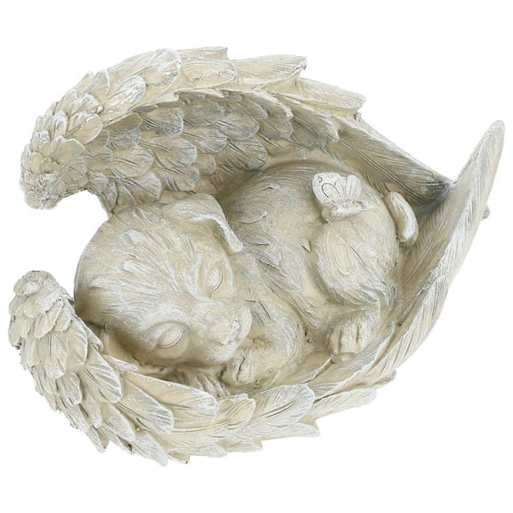Worgeous  Dog Memorial Statue Stone Pet Tombstone Outdoor Decoration Angel Figurine