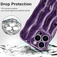 thumbnail image 4 of Compatible with iPhone 14 Pro Max 6.7" Case, Cute Glossy Water Ripple Pattern Phone Case, Curly Wave Frame Design for Women Girls, Soft TPU Slim Fit Shockproof Full-Body Protection Cover, Purple, 4 of 12