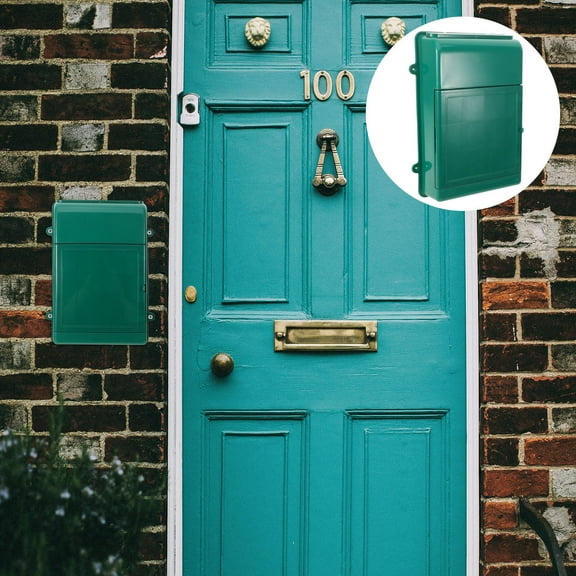 BESTYASH Outdoor Storage Box Wall Mounted Mailbox Green Plastic Rainproof Weather Resistant