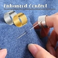 thumbnail image 3 of LEEYNEER 2 Pcs Thimble Sewing Hand Tools Embroidery Needles Metal Finger Shield Finger Protector Thimble For Hand Sewing, 3 of 6
