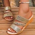 thumbnail image 7 of Willtoo Women's Glitter Sequins Peep Toe Platform Wedge Slip On Mules Plus Size Summer Orthopedic Sandals, 7 of 7