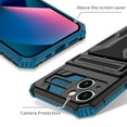 thumbnail image 6 of Cutyskin iPhone 14 Armor Case with Hidden Card Holder Detachable Wallet Cover, Built-in Kickstand, Camera Lens Protection, Tough Rugged Shockproof Phone Case for iPhone 14, Blue, 6 of 9