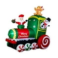 thumbnail image 1 of Tren navideño inflable de 1,8 m con luces, estatua inflable decorativa, tren de Papá iluminado para exteriores, ideal para patio., 1 of 9