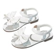thumbnail image 5 of BOBOGOJP Girls Sandals, Open Toe Cute Bow Princess Girls Flats, Sparkly Summer Dress Shoes Sandals for Toddler/Little Kid/Big Kid White for Size 9.5, 5 of 6