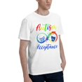 thumbnail image 2 of Autisme - Rouge au Lieu de l'Infini - Acceptation Papillon T-Shirt Basique à Manches Courtes pour Hommes Blanc 3TG, 2 of 5