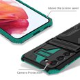thumbnail image 4 of for Samsung Galaxy S21 FE Wallet Case, with Credit Card Holder Stand Kickstand Slim Rugged Shockproof Heavy Duty Defender Armor Military Grade Protective Case for Samsung Galaxy S21 FE,Darkgreen, 4 of 9