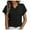 Black, variant on WREESH Dressy Casual V-Neck Tunic Tops Women's Solid Color Short Sleeve Summer Fashion Black