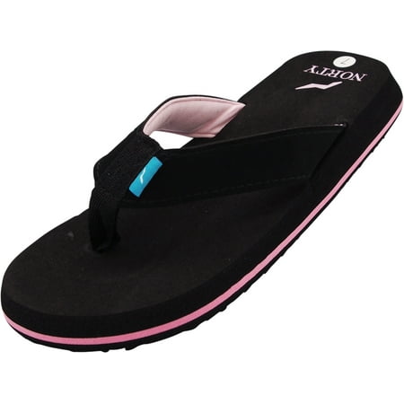

NORTY Womens Flip Flops Adult Female Thong Sandals Black - Runs 1 Size Small