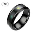 thumbnail image 1 of Maoww Temperature Ring Steel Emotion Mood Rings Couple Intelligent Sensitive Hand Jewelry, Size 7, Black, 1 of 8