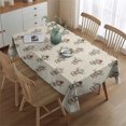 thumbnail image 2 of Beige Highland Cow Hat Scarf Pattern Rectangle Tablecloth 60"x84",Waterproof Polyester Rectangle Table Cloth, Wipeable Spillproof Polyester Tablecloth for Dining, Camping, Indoor and Outdoor, 2 of 5