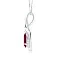 thumbnail image 2 of ANGARA Natural Pear-Shaped Ruby and Diamond Loop Pendant in 14K White Gold for Women (Size-7x5mm) | July Birthstone, Birthday, Anniversary, Jewelry Gift for Women | Natural Ruby Necklace, 2 of 7