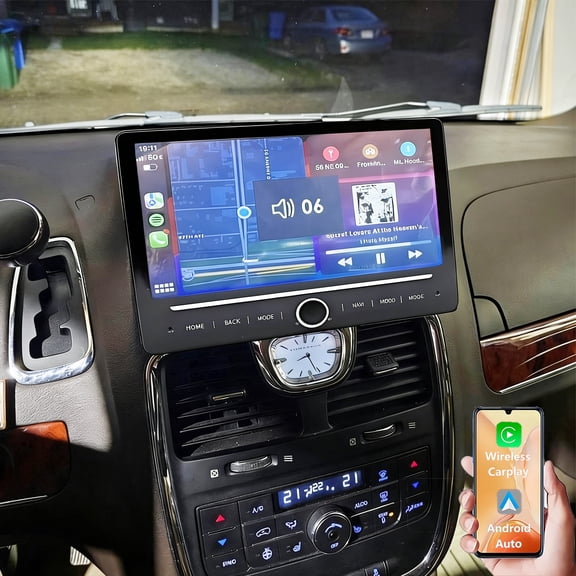Gsuatey Car Radio for Chrysler Town & Country 2008-2016, 10 Inch Touch Screen Car Stereo with Wireless CarPlay Android Auto GPS Bluetooth SWC FM/RDS Backup Camera
