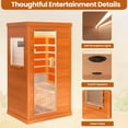 thumbnail image 2 of Seizeen Far Infrared Home Sauna 360°Heating w/Independent Floor Heating, Ambient Lights, Dual Speakers, Tablet Holder, 900W, 2 of 9