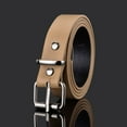 thumbnail image 3 of Luxury Design Retro Casual Trouser Dress Belts Thin Waist Strap Children Leather Belt Pin Buckle Waistband KHAKI, 3 of 8
