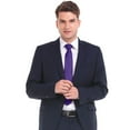 thumbnail image 2 of Cravate Mince Unie Cravate Violet Foncé Homme Cravate Simple Fête Mariage, 2 of 4