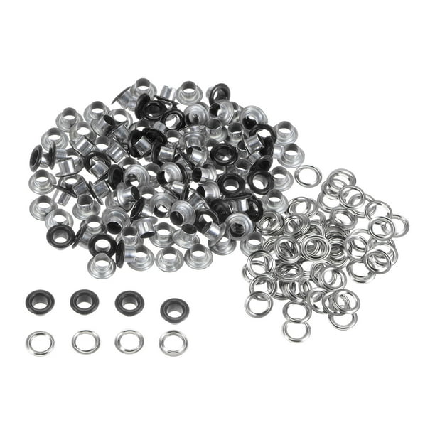 100set Grommets Kit Metal Eyelets 4.5mm Grommet Tool for Shoes Clothes Belt Bag DIY Project Matte Black
