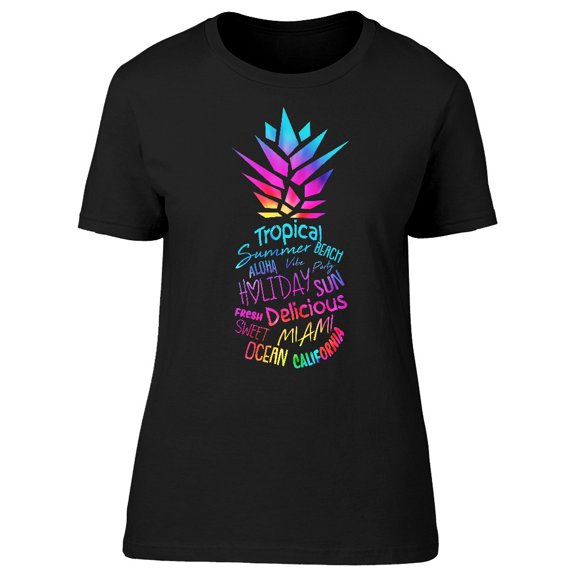 Tropical Summer Beach Pineapple T-Shirt Women -Image by Shutterstock, Female Large