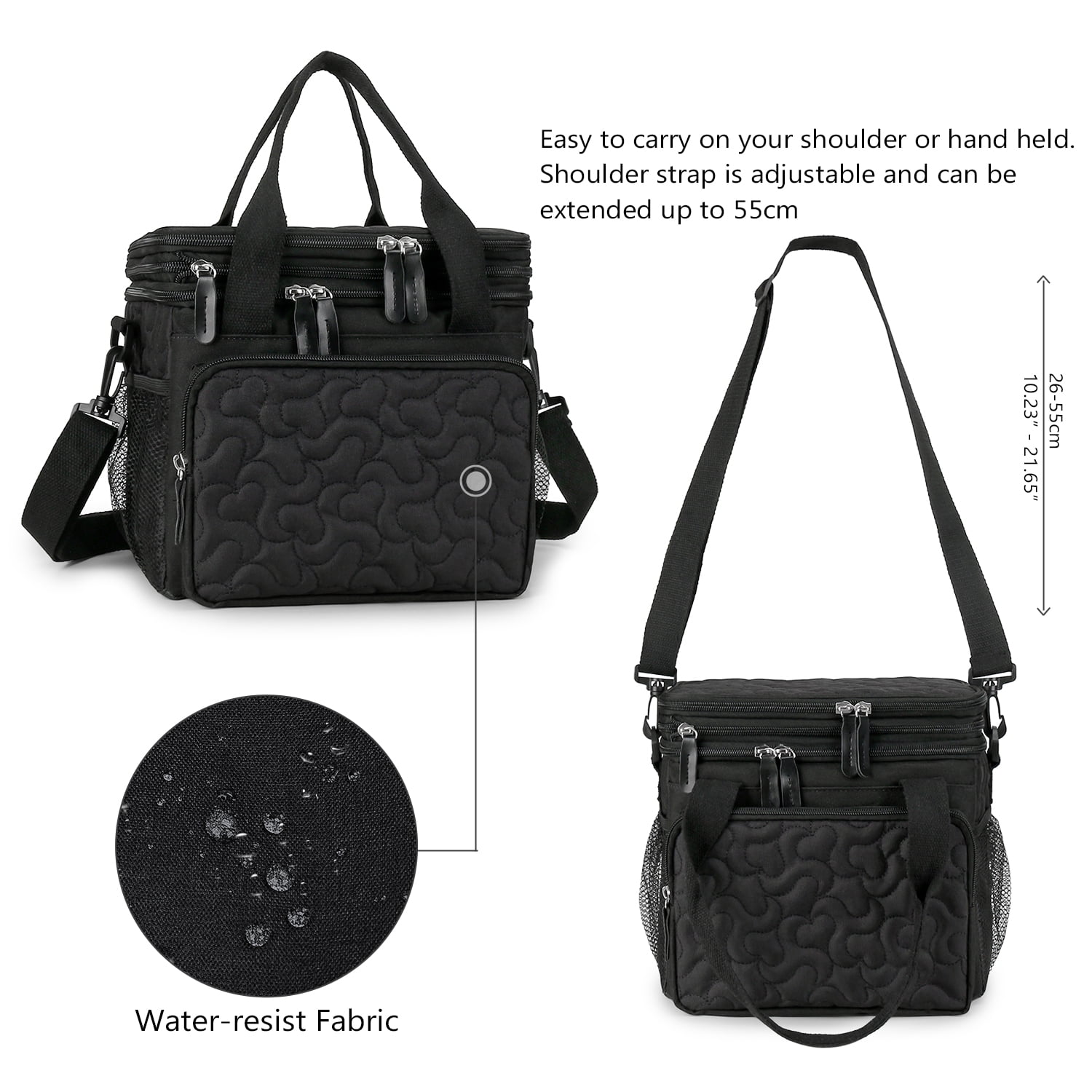 Lunch Bag for Women Men Double Deck Expandable Lunch Box,Large Lunch Bags,Leakproof Lunch Box Cooler Bag