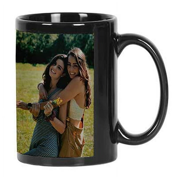 Printtoo PersonalizedPhotoCollage CoffeeMugSisters Make The Best Friends Custom Picture Ceramic CupDishwasher & Microwave Safe- 11 Oz -Black