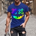 thumbnail image 2 of LWITHSZG Gradient Rainbow Halloween Shirts for Men Trendy Short Sleeve Graphic Tees Big and Tall Casual T-Shirt Streetwear Festival Tops M, 2 of 5