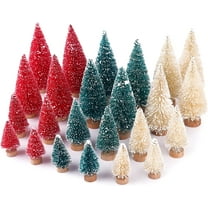 24PCS Bottle Brush Trees Christmas, Red Blue Yellow Miniature Christmas Tree, Mini Christmas Tree, Christmas Decorations Indoor