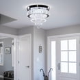thumbnail image 5 of Diisunbihuo Dimmable Crystal Chandeliers 11.8" LED Flush Mount Ceiling Chandelier Modern Crystal Ceiling Light Fixtures for Bedroom Dining Room Hallway (2700K/4000K/6500K), 5 of 8