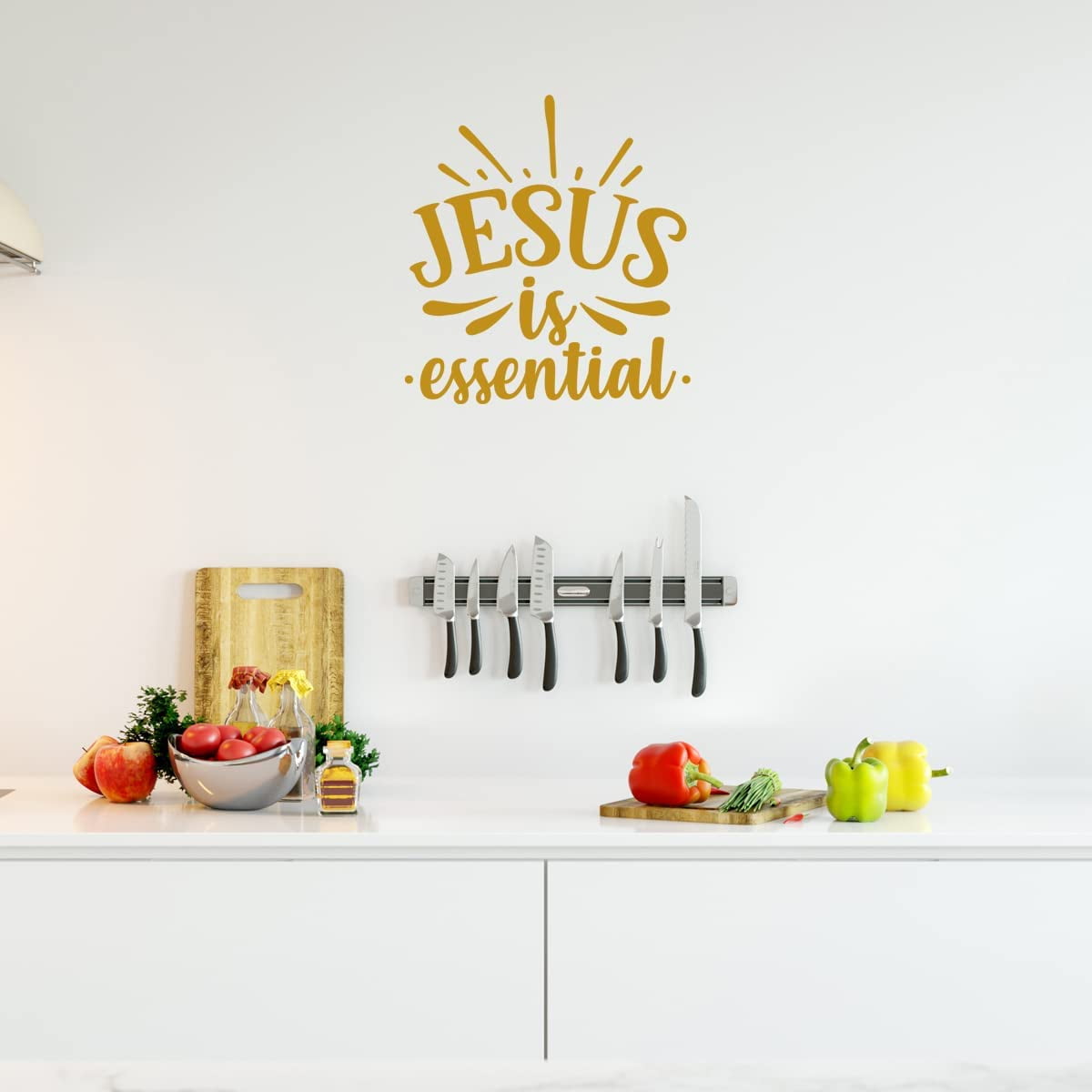 VWAQ Jesus is Essential, Christian Vinyl Wall Art Decal Quote Home