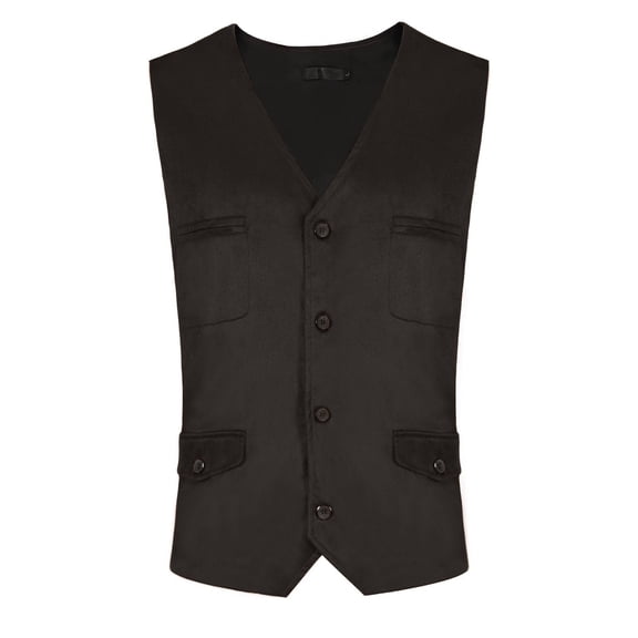 Yaoyar Mens Medieval Inspired Vintage Single Button V-Neck Formal Suit Vest Historical Design Special Occasion Tailored Blazer Alternative V Neck Vest