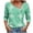 #0002-Green, variant on Uootdi Womens Tees Asymmetrical Lapel V Neck 3/4 Sleeve Side Button Front Watercolor Feather All Over Print Soft Knit Going Out Tops for Women Slim Fit Party Stretchy Summer Tops for Women