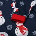 thumbnail image 7 of HOWPAY Family Christmas Pajamas Matching Sets Snowman Graphic Crew Neck Long Sleeve Bodysuit Holiday Loungewear Outfits for Bady Comfy Soft Xmas Lounge Sets Blue 6M, 7 of 7
