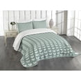 thumbnail image 3 of Ambesonne Nature Quilted Bedspread Set 3 Pcs, Baroque Tulip Branches, King Size, Pale Sage Green White, 3 of 5