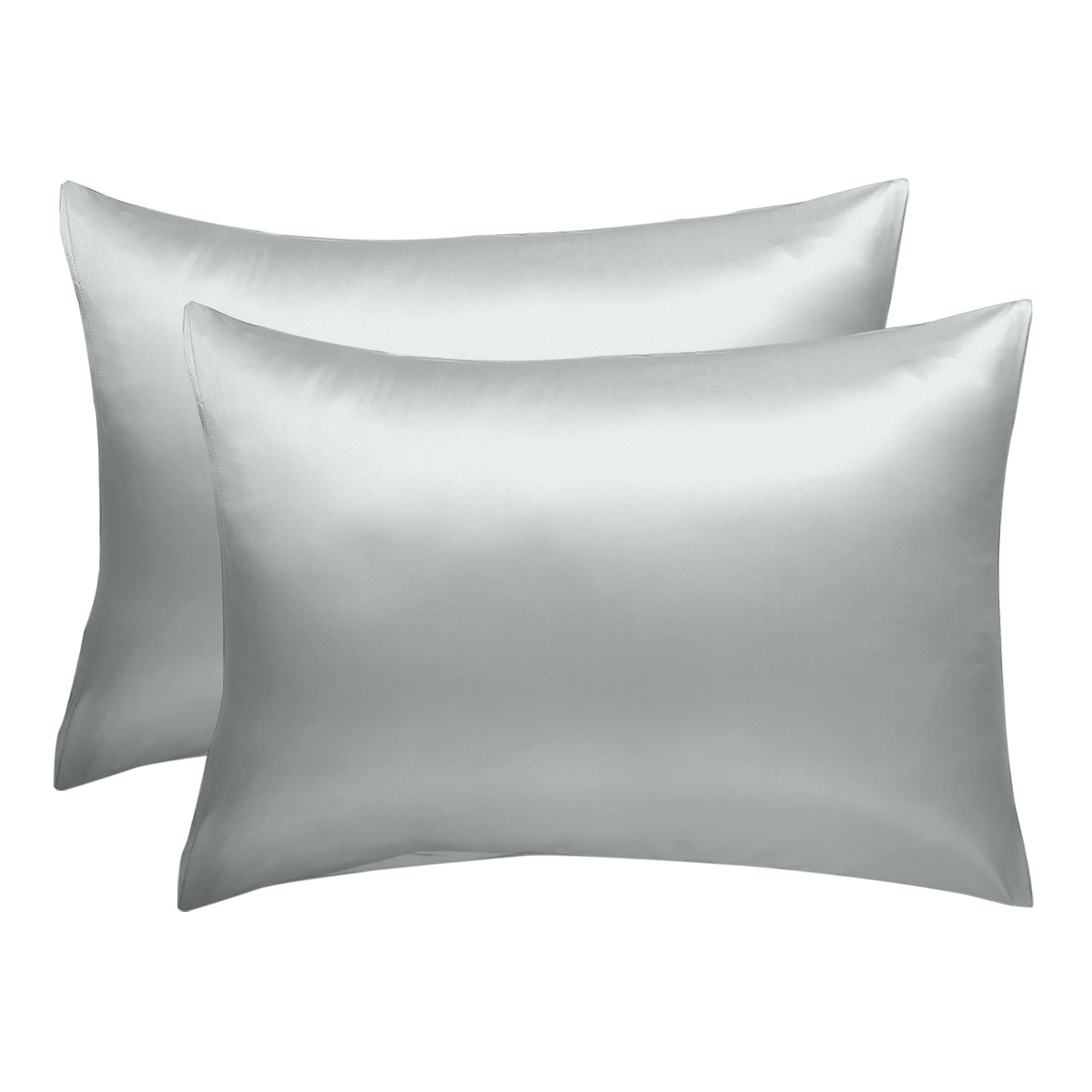 Set of 2 Luxury Satin Pillowcase Cool Silky Travel Size Pillow Case Cover, Light Gray Walmart