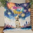 thumbnail image 3 of Happy New Year with Labrador Retriever Fireworks Holiday Xmas Winter 2025 Quilt Blanket Lab Dog Lover Gifts Cozy Comforter Throw Blanket - 00025, 3 of 5