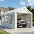 thumbnail image 2 of Outsunny Abri d'Auto Robuste 10 Pieds x 20 Pieds, Garage Portable à Hauteur Réglable, 2 of 10