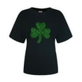 thumbnail image 4 of LUOGENLI T-shirts pour Femme pour Femmes T-Shirt de la Saint-Patrick à Col Rond à Manches Courtes T-Shirt pour Femmes T-shirts Graphiques T-shirts TTG Grande Taille Saint-Patrick Noir TTG, 4 of 4
