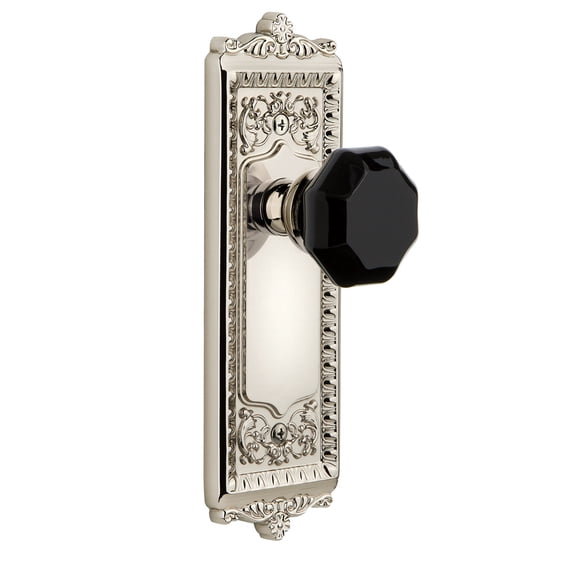 Grandeur Winlyo_Psg_234 Windsor Solid Brass Rose Passage Door Knob Set - Nickel