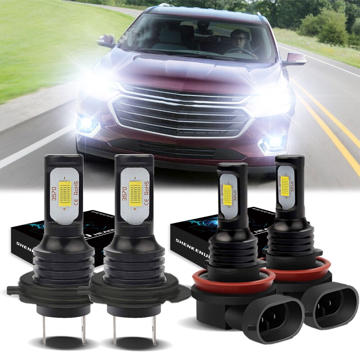 For Traverse 20132018 Headlights H7 H11 High/Low Beam Kit 6000K White