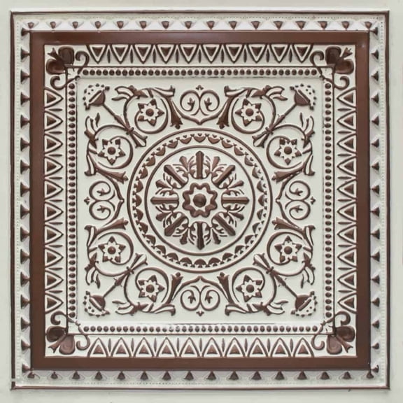 223 - La Scala 2 ft. x 2 ft. PVC Lay-in or Glue-up Ceiling Tile in Antique Mocha (100 sq.ft / Pack) - 25 Pieces