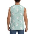 thumbnail image 4 of Goofa Playing Rabbit Printed Men's Sleeveless T-Shirt - Athletic Gym Workout Tank Top for Men - Moisture-Wicking, UPF 30+ Quick-Dry Muscle Tee-, 4 of 8