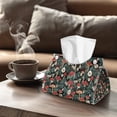 thumbnail image 4 of ZUXONGSY Mushroom Flower Tissue Box Cover 2 Pcs PU Leather Tissue Cube Box Cover with Buttons Decorative Rectangle Tissue Box Covers Easy to Carry Stylish Tissue Box for Business Trip, 4 of 7