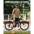 thumbnail image 5 of Qlife Electric Bike for Adults - 21-Speed Mountain Lightweight Ebike with Peak 750W 20MPH Brushless Motor, 26X2.1 Tire Step Over E-MTB (Black) with Mirror & Lock, 5 of 5