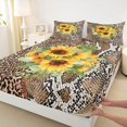 thumbnail image 3 of Homewish Abstract Cheetah Pattern Full Size Sheets,Snake Print Bed Sheets,Country Floral Sunflower Sheet Sets For Girl,Luxury Bedroom Decor,4-Piece, 3 of 7