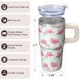 thumbnail image 3 of 20OZ Flamingo Stainless Steel Tumbler with Ergonomic Handle Insulated Coffee Mug Cup BPA Free Sweat Proof Ideal for Commute Travel Home Gifts for Women Girls on Birthday Christmas Summer, 3 of 6
