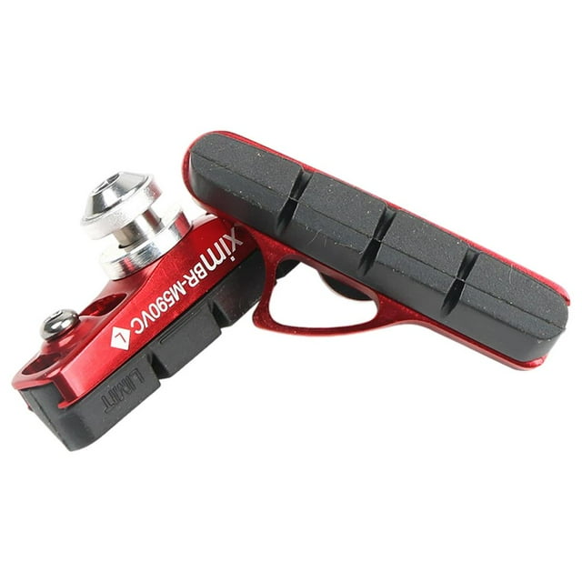 Almencla Brake Pads for Carbon Fiber Rims Drawer Type Durable 55mm Brake Blocks Shoes Red