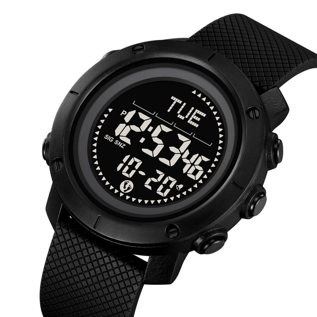 Digital Alarm Clock Large Display Men'S Outdoor Sports Watch with Luminous Dial, Waterproof for Swimming Running Hiking, Digital Watch Waterproof Multi-Function for Camping